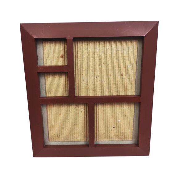 Wood Look Family Collage 5 Opening Table Top Photo Frame Smooth Beveled w Glass - Picture 1 of 7